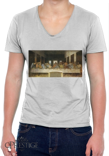 T-Shirt homme Col V The Last Supper Da Vinci