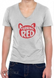 T-Shirt homme Col V Alerte rouge panda roux