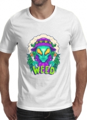 T-Shirt Manche courte cold rond Alien smoking cannabis cbd