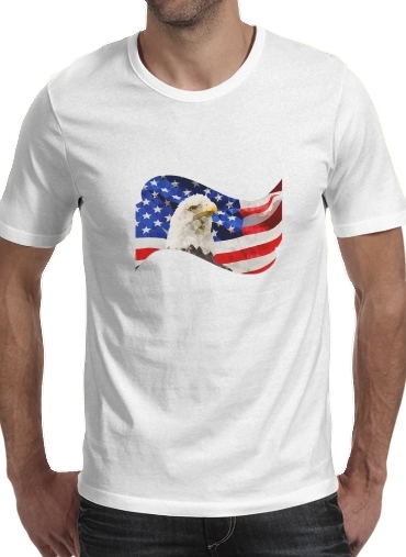 T-Shirt Manche courte cold rond American Eagle and Flag