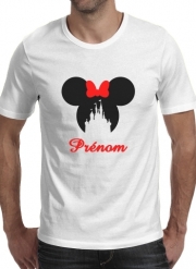 T-Shirt Manche courte cold rond Silhouette Minnie Château avec prénom personnalisable