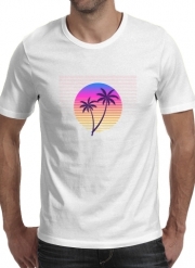 T-Shirt Manche courte cold rond Classic retro 80s style tropical sunset