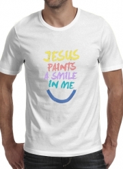 T-Shirt Manche courte cold rond Jesus paints a smile in me Bible