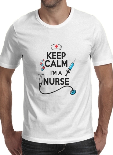T-Shirt Manche courte cold rond Keep calm I am a nurse