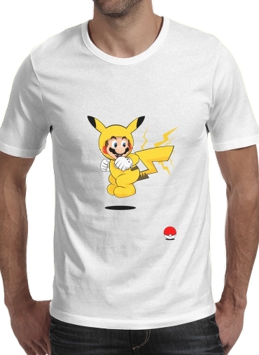 T-Shirt Manche courte cold rond Mario mashup Pikachu Impact-hoo!