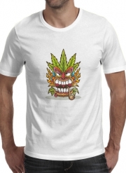 T-Shirt Manche courte cold rond Tiki mask cannabis weed smoking