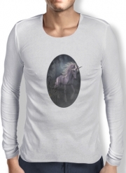 T-Shirt homme manche longue A dreamlike Unicorn walking through a destroyed city