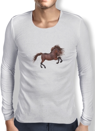 T-Shirt homme manche longue A Horse In The Sunset