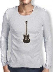 T-Shirt homme manche longue AcDc Guitare Gibson Angus
