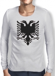 T-Shirt homme manche longue Albanie Painting Flag
