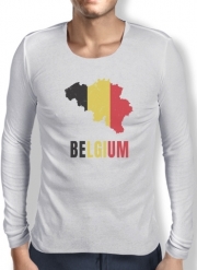T-Shirt homme manche longue Drapeau Belgique