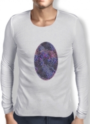 T-Shirt homme manche longue Blue pink bubble cells pattern