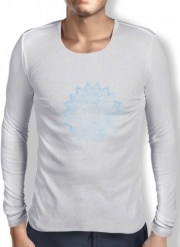 T-Shirt homme manche longue Bohemian Flower Mandala in Blue