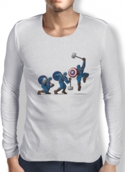 T-Shirt homme manche longue Captain America - Thor Hammer