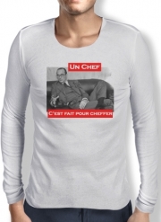 T-Shirt homme manche longue Chirac Un Chef cest fait pour cheffer