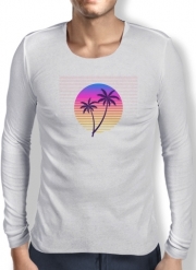 T-Shirt homme manche longue Classic retro 80s style tropical sunset