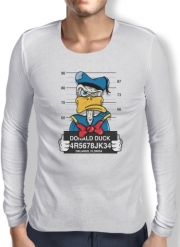 T-Shirt homme manche longue Donald Duck Crazy Jail Prison