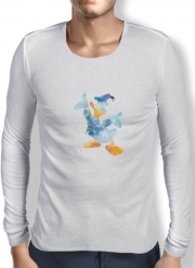 T-Shirt homme manche longue Donald Duck Watercolor Art