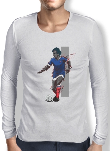 T-Shirt homme manche longue Football Legends: Michel Platini - France