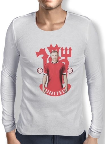 T-Shirt homme manche longue Football Stars: Red Devil Rooney ManU