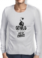 T-Shirt homme manche longue Genius by birth Lazy by Choice Shikamaru tribute
