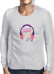 T-Shirt homme manche longue I Love Kpop Headphone