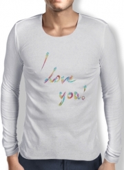 T-Shirt homme manche longue I love you texte rainbow