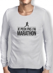 T-Shirt homme manche longue Je peux pas j'ai marathon
