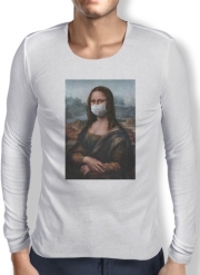 T-Shirt homme manche longue Joconde Mona Lisa Masque