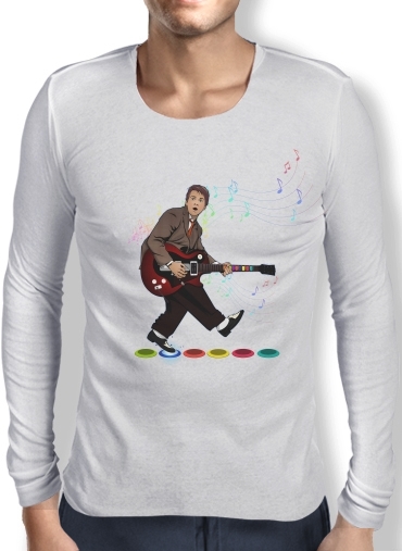 T-Shirt homme manche longue Marty McFly plays Guitar Hero