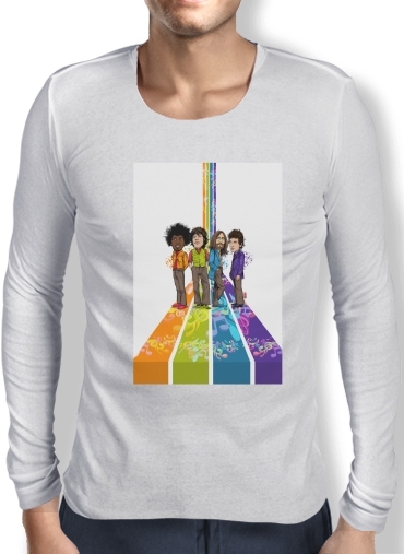 T-Shirt homme manche longue Music Legends: Lennon, Jagger, Dylan & Hendrix
