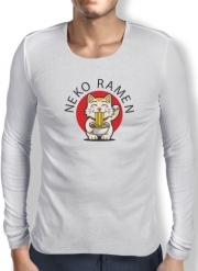 T-Shirt homme manche longue Neko Ramen Cat