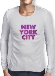 T-Shirt homme manche longue New York City Broadway - Couleur rose 