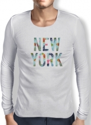 T-Shirt homme manche longue New York en Fleurs