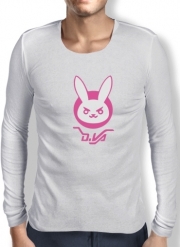 T-Shirt homme manche longue Overwatch D.Va Bunny Tribute Lapin Rose