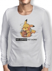 T-Shirt homme manche longue Pikachu Coffee Addict