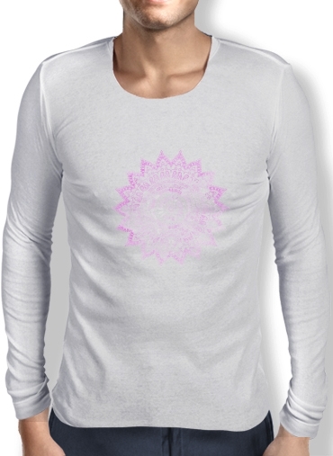 T-Shirt homme manche longue Pink Bohemian Boho Mandala