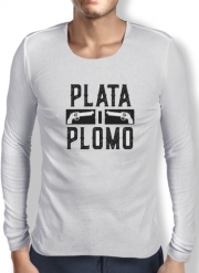 T-Shirt homme manche longue Plata O Plomo Narcos Pablo Escobar