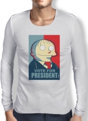 T-Shirt homme manche longue ralph wiggum vote for president