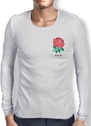 T-Shirt homme manche longue Rose Flower Rugby England