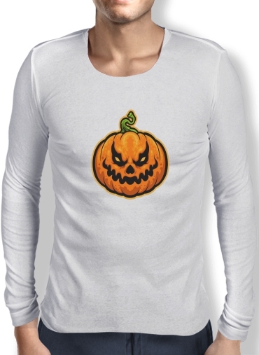 T-Shirt homme manche longue Scary Halloween Pumpkin