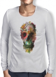 T-Shirt homme manche longue Skull Flowers Gardening