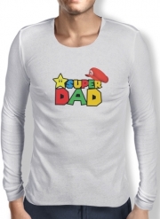 T-Shirt homme manche longue Super Dad Mario humour