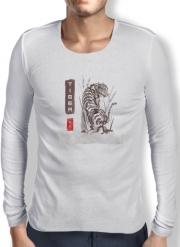 T-Shirt homme manche longue Tiger Japan Watercolor Art