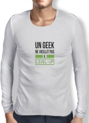 T-Shirt homme manche longue Un Geek ne vieillit pas il level up