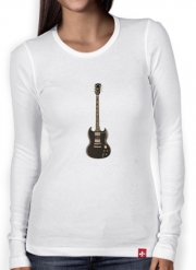 T-Shirt femme manche longue AcDc Guitare Gibson Angus