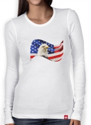 T-Shirt femme manche longue American Eagle and Flag