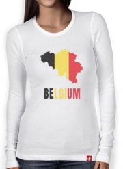 T-Shirt femme manche longue Drapeau Belgique
