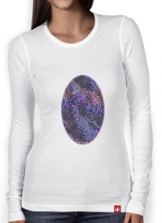 T-Shirt femme manche longue Blue pink bubble cells pattern