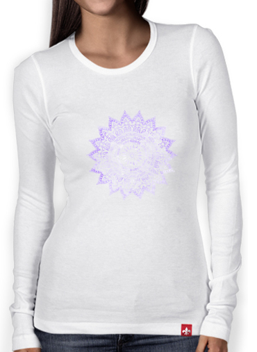 T-Shirt femme manche longue Bohemian Flower Mandala in purple
